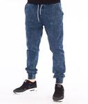 SmokeStory-Jogger Premium Slim Jeans Guma Spodnie Marmurki Dark Blue w sklepie internetowym Unhuman.pl