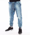 SmokeStory-Jogger Premium Slim Jeans Guma Spodnie Marmurki Light Blue w sklepie internetowym Unhuman.pl