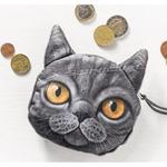Portmonetka dla dzieci kobiet damska saszetka portfelik 3D szary kotek w sklepie internetowym Xsonic.pl