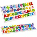 Drewniany alfabet podstawa kolorowe klocki do układania literki cyfry sorter w sklepie internetowym Xsonic.pl