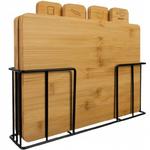 Deska bambusowa do krojenia serwowania 4 deski stojak w sklepie internetowym Xsonic.pl