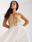 Sukienka DHJ-SK-13128.61 biało-żółty w sklepie internetowym Larondine