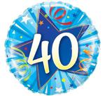 Balon foliowy 40 urodziny, niebieski 18" w sklepie internetowym Party world