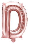 Balon foliowy w kształcie litery D, różowe złoto w sklepie internetowym Party world