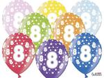 Balony na 8 urodziny z cyfrą 8 metaliczne, 6 szt. w sklepie internetowym Party world