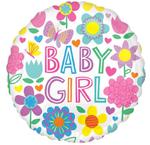 Balon foliowy Kwiaty i Motyle, Baby Girl w sklepie internetowym Party world