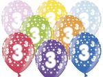 Balony na 3 urodziny z cyfrą 3 metaliczne, 6 szt. w sklepie internetowym Party world