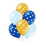 Balony w Grochy, niebieskie i złote 6 szt. w sklepie internetowym Party world