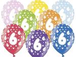 Balon 14 '' cyfra 6, mix metalicznych kolorów w sklepie internetowym Party world