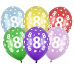 Balon 14 '' cyfra 8, mix metalicznych kolorów w sklepie internetowym Party world
