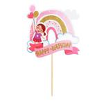 Topper, dekoracja urodzinowa Dziewczynka i kolorowa tęcza w sklepie internetowym Party world