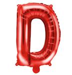 Balon foliowy w kształcie litery D, czerwony w sklepie internetowym Party world