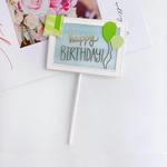 Topper, dekoracja urodzinowa tabliczka Happy Birthday Baloniki, zielone w sklepie internetowym Party world