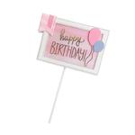 Topper, dekoracja urodzinowa tabliczka Happy Birthday Baloniki, różowe w sklepie internetowym Party world