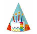 Czapeczki papierowe Kolorowe świeczki 6 szt. w sklepie internetowym Party world