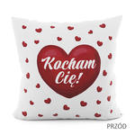 KOCHAM CIĘ Poszewka dekoracyjna VELVET, 40x40cm, kolor 001 czerwony PWA004/POP/001/040040/1 w sklepie internetowym Kasandra