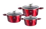 Garnki z powłoką granitową 6 ele. ZILNER Cherry Red ZL-8561 w sklepie internetowym TanieAGD.pl