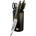 Zestaw noży w bloku 7-ele BERLINGER HAUS Shiny Black BH-2793 w sklepie internetowym TanieAGD.pl
