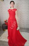 Luksusowa czerwona suknia z perełkami i koralikami w sklepie internetowym Lejdi.pl