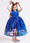 Niebieska świąteczna sukienka dla dziewczynki 051 w sklepie internetowym Lejdi.pl
