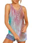Kolorowa piżama damska w stylu tie dye, komplet damski do spania 0231 w sklepie internetowym Lejdi.pl