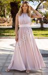 Długa brokatowa sukienka w stylu greckim , jasny róż m427A w sklepie internetowym Lejdi.pl