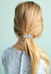 Złota spinka do włosów z błękitnymi kryształkami, spinka dla dziewczynki w sklepie internetowym Lejdi.pl