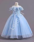 Koronkowo tiulowa niebieska sukienka hiszpanka dla dziewczynki 2202 w sklepie internetowym Lejdi.pl