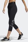 Czarne legginsy Adidas 3/4 z kieszonką na boku, damskie legginsy Adidas TF 3/4 3 BAR T w sklepie internetowym Lejdi.pl