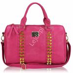 Różowa torebka damska z jetami w kolorze złota 0240 w sklepie internetowym Lejdi.pl