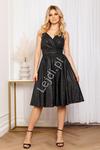 Czarna brokatowa sukienka midi z rozkloszowaną spódnicą, LILY midi z krynoliną w sklepie internetowym Lejdi.pl