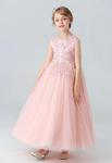 Jasno różowa sukienka dla dziewczynki na wesele, na bal, dziecięca sukienka wieczorowa BX683 w sklepie internetowym Lejdi.pl