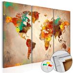 Obraz na korku - Malowany świat [Mapa korkowa] w sklepie internetowym Radimar