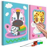 Obraz do samodzielnego malowania - Zebra & Leopard (Pink & Blue) w sklepie internetowym Radimar