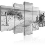 Obraz - Poranek na plaży - czarno-biały OBRAZ NA PŁÓTNIE WŁOSKIM w sklepie internetowym Radimar