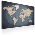Obraz - Mapa świata: Odcienie szarości OBRAZ NA PŁÓTNIE WŁOSKIM w sklepie internetowym Radimar