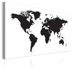 Obraz - Mapa świata: Czarno-biała elegancja OBRAZ NA PŁÓTNIE WŁOSKIM w sklepie internetowym Radimar