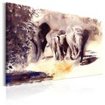 Obraz - Akwarelowe słonie OBRAZ NA PŁÓTNIE WŁOSKIM w sklepie internetowym Radimar