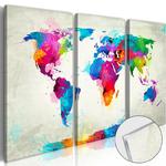 Obraz na szkle akrylowym - Mapa świata: Eksplozja kolorów [Glass] w sklepie internetowym Radimar