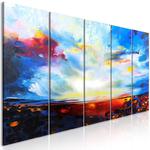 Obraz - Kolorowe niebo (5-częściowy) wąski OBRAZ NA PŁÓTNIE WŁOSKIM w sklepie internetowym Radimar