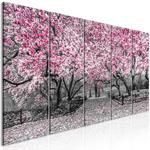 Obraz - Park magnolii (5-częściowy) wąski różowy w sklepie internetowym Radimar