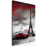 Obraz - Czerwony samochód w Paryżu (1-częściowy) pionowy w sklepie internetowym Radimar