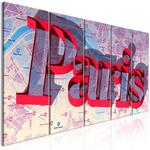Obraz - Czerwony Paryż (5-częściowy) wąski w sklepie internetowym Radimar