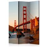 Parawan 3-częściowy - Most Golden Gate - zachód słońca, San Francisco [Room Dividers] w sklepie internetowym Radimar