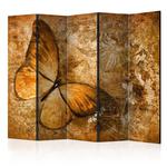 Parawan 5-częściowy - motyl (sepia) II [Room Dividers] w sklepie internetowym Radimar