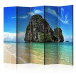 Parawan 5-częściowy - Egzotyczny krajobraz - plaża Railay, Tajlandia II [Room Dividers] w sklepie internetowym Radimar