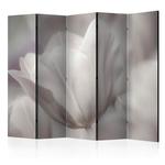 Parawan 5-częściowy - Tulip - black and white photo II [Room Dividers] w sklepie internetowym Radimar