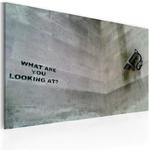 Obraz - Na co się patrzysz? (Banksy) OBRAZ NA PŁÓTNIE WŁOSKIM w sklepie internetowym Radimar