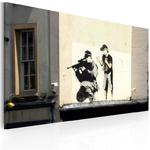 Obraz - Snajper i chłopiec (Banksy) OBRAZ NA PŁÓTNIE WŁOSKIM w sklepie internetowym Radimar