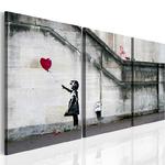 Obraz - Zawsze jest nadzieja (Banksy) - tryptyk OBRAZ NA PŁÓTNIE WŁOSKIM w sklepie internetowym Radimar